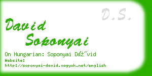 david soponyai business card